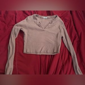 pink crop top shirt